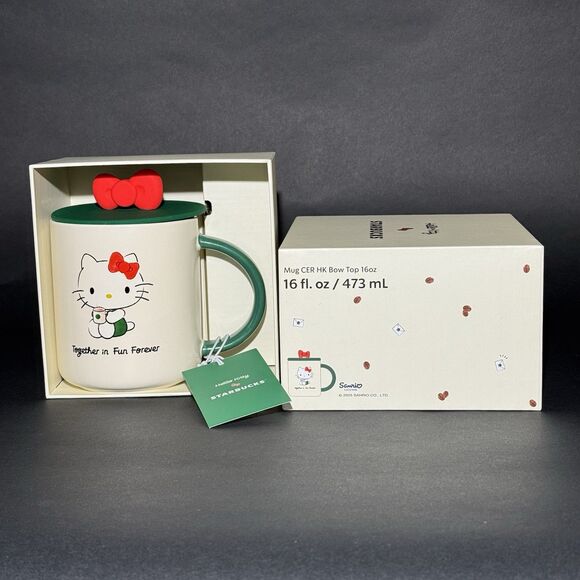 Starbucks x Hello Kitty 2025 Ceramic Mug 16 oz – Limited Holiday Edition NEW - Picture 4 of 8